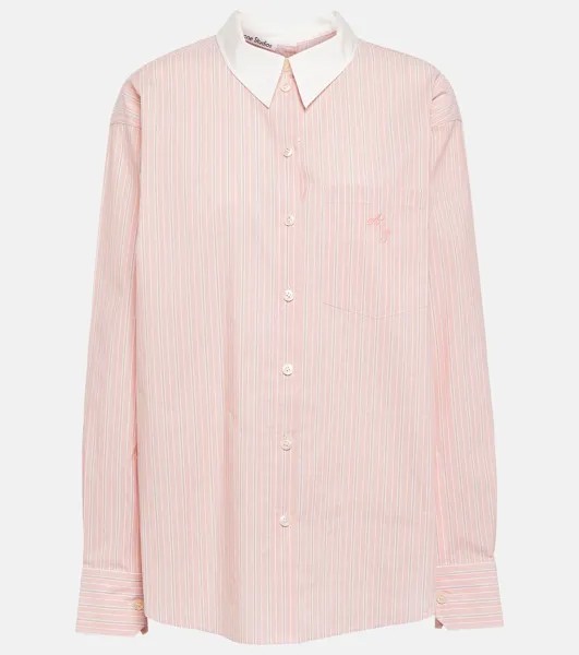 Хлопковая рубашка в полоску ACNE STUDIOS, розовый