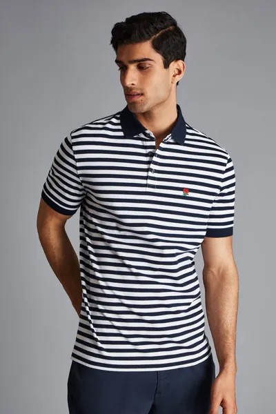Рубашка-поло RFU из пике с короткими рукавами Charles Tyrwhitt, синий