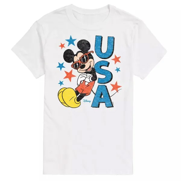 Большие и высокие солнцезащитные очки Disney's Mickey Mouse, футболка с рисунком США License, белый