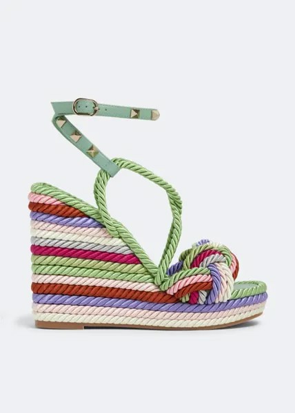 Сандалии VALENTINO GARAVANI Rockstud Torchon wedge sandals, разноцветный
