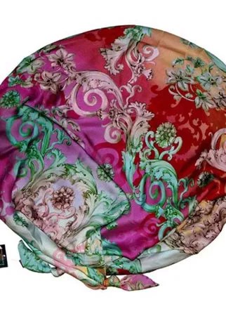 Шарф женский весенний, вискоза, шёлк, полиэстер, розовый, красный, двойной шарф-долька Оланж Ассорти серия Марокко с узелками