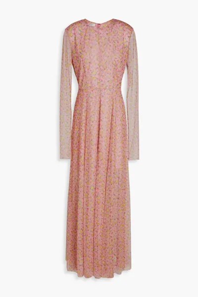 Платье макси из тюля с цветочным принтом Philosophy Di Lorenzo Serafini, розовый