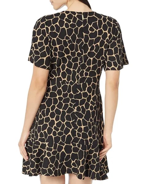 Платье Michael Kors Giraffe Flutter Mini Wrap Dress, хаки