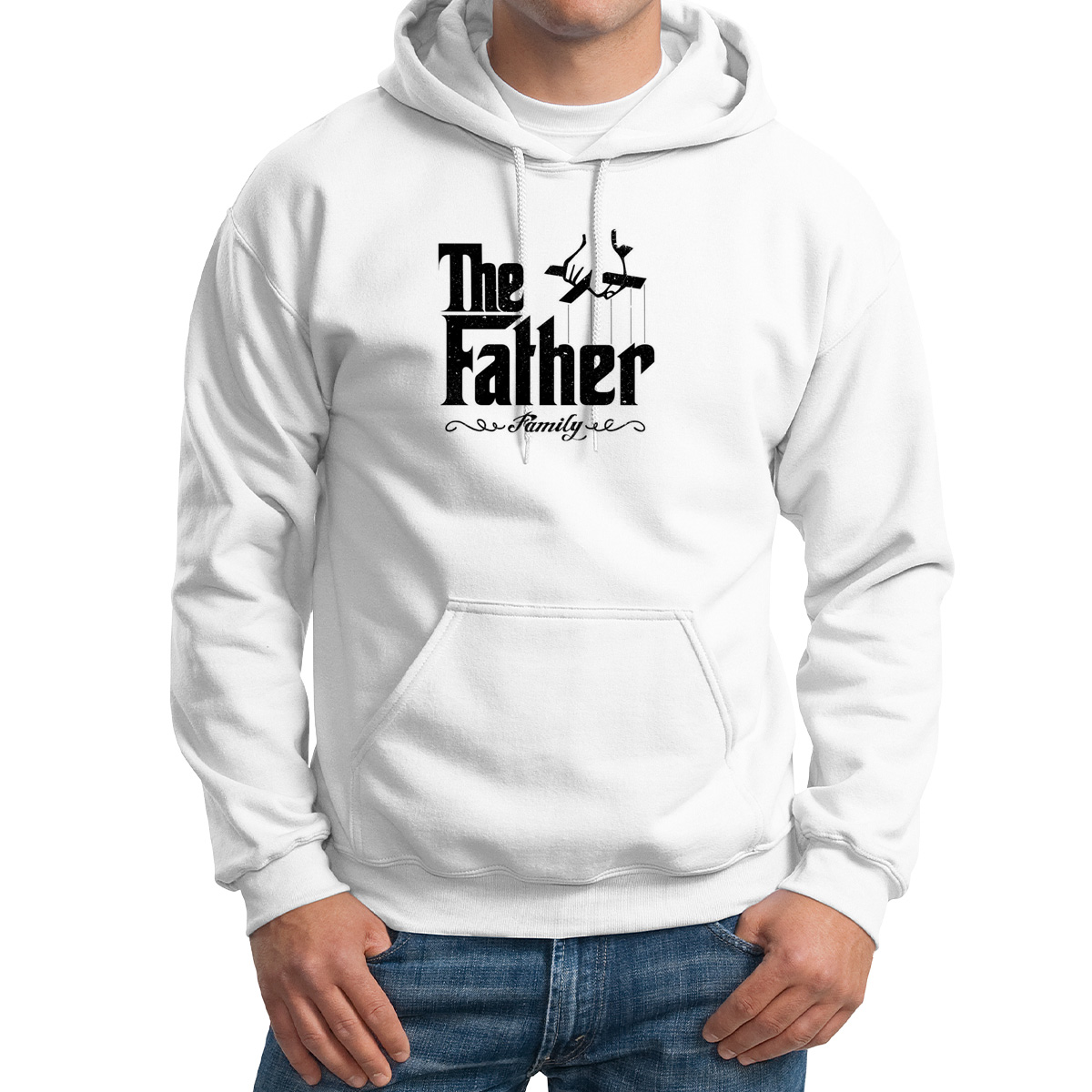 Худи унисекс CoolPodarok Прикол Семья The father Папа белое 64 RU