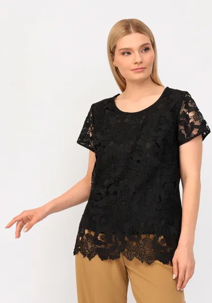 Блуза ажурная с коротким рукавом 