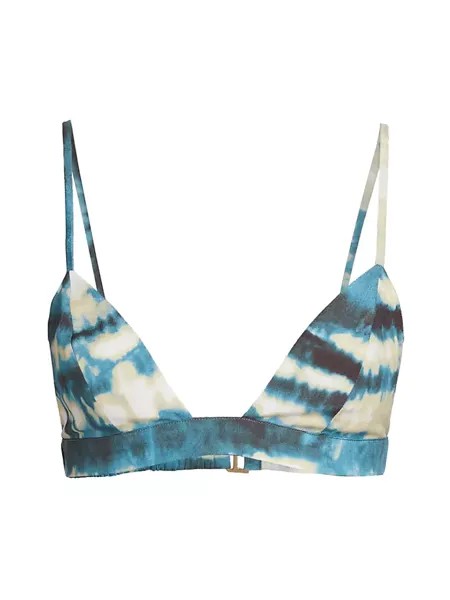 Укороченный топ с треугольными чашками Kara Tie-Dye Ronny Kobo, синий