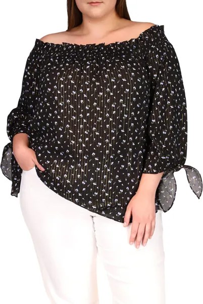 Топ Michael Kors Plus Size Off Shoulder Top, цвет Crew Blue