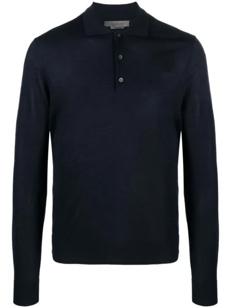 Corneliani рубашка поло с длинными рукавами, синий