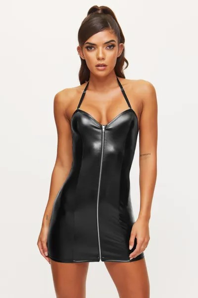 Skyler Черное платье из искусственной кожи Ann Summers, черный