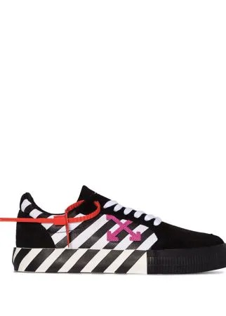 Off-White кеды в диагональную полоску с логотипом