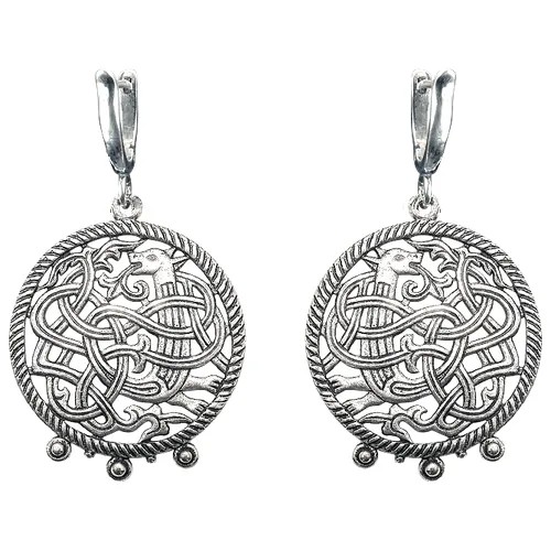 Серьги с подвесками Мастерская Алешиных, серебряный