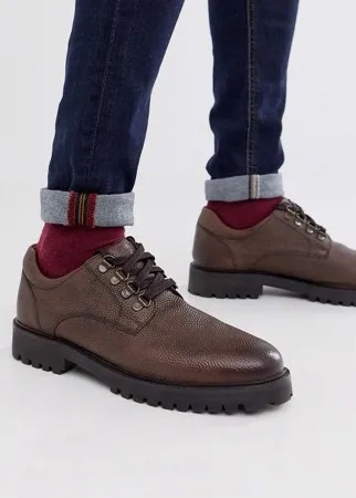 Коричневые кожаные походные ботинки WALK London sean-Коричневый