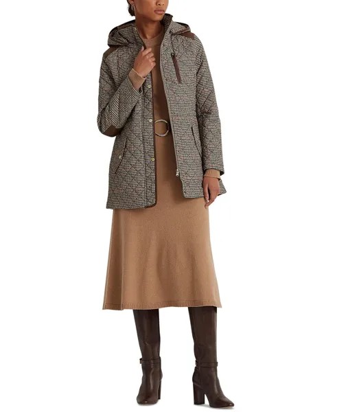 Стеганое пальто с капюшоном Petite Lauren Ralph Lauren