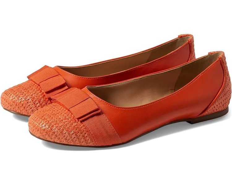 Балетки French Sole Layla, цвет Orange Nappa/Raffia