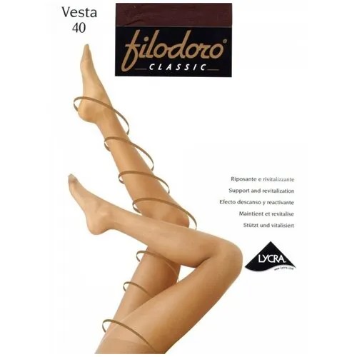 Колготки Filodoro Classic Vesta, 40 den, размер 3, коричневый, бежевый