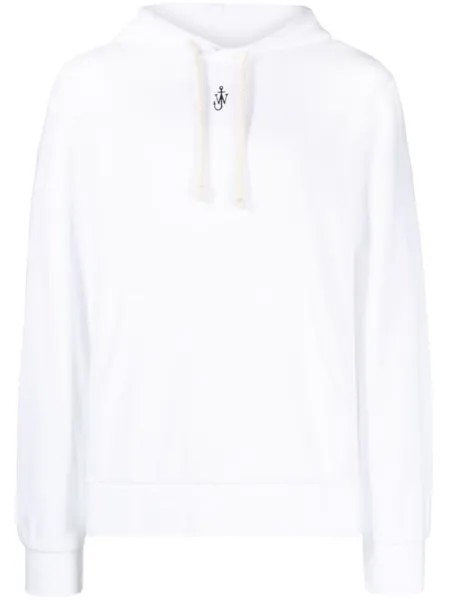 JW Anderson худи с вышивкой Anchor, белый