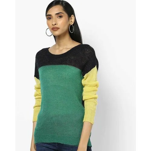 Пуловер UNITED COLORS OF BENETTON, размер M, желтый, зеленый
