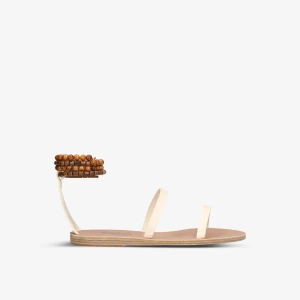 Босоножки smirni с бисером на щиколотке Ancient Greek Sandals, цвет winter wht