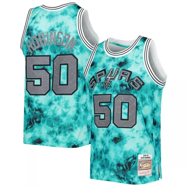 Мужская майка Mitchell & Ness David Robinson Teal San Antonio Spurs 1998-99 Galaxy Swingman