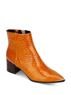 KENNETH COLE Женские оранжевые кожаные ботильоны Roanne из крокодиловой кожи на блочном каблуке, 8 м