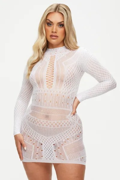 Платье Джанель с драгоценными камнями Ann Summers, белый