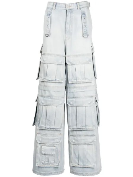 VETEMENTS широкие джинсы с карманами, синий
