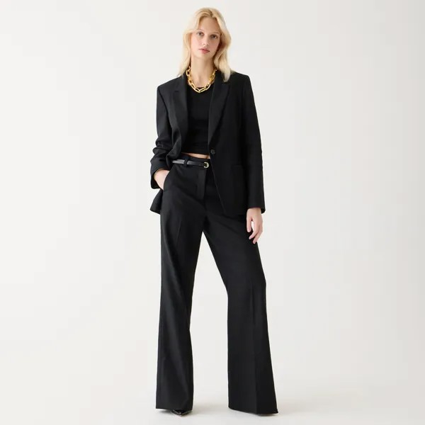 Расклешенные брюки Carolina из эластичной льняной смеси J.Crew, черный