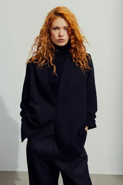 Жакет с закатанными рукавами H&M, черный