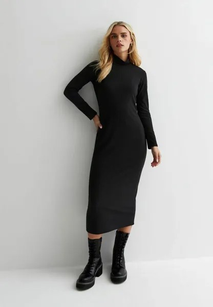 Платье из джерси HIGH NECK MIDI New Look, черный