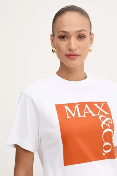 Хлопковая футболка Max&Co., белый