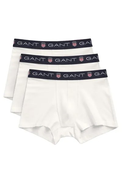 Боксеры с логотипом - 3 пары Gant, белый