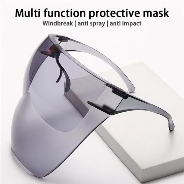 Полноликий маска Безопасность Лицевой щит Защитный чехол для лица Прозрачные очки Козырек Пыленепроницаемый Анти-УФ Анти-Шок