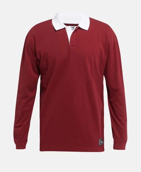 Рубашка-поло с длинными рукавами Hollister, бордовый