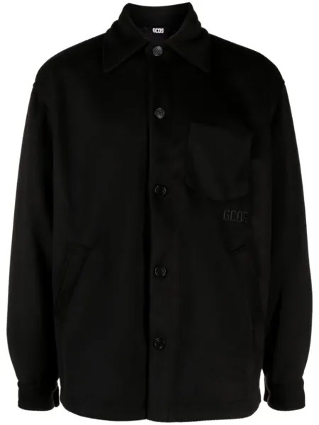 Gcds logo-embroidered button-up jacket, черный