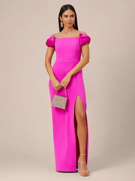 Платье макси из эластичного крепа Aidan by Column Adrianna Papell, розовое пламя