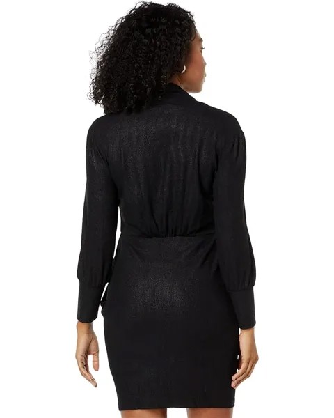 Платье Donna Morgan Stretch Lame Long Sleeve with Pockets, черный