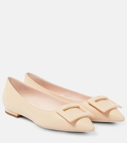 Лакированные балетки Gommettine Ball Roger Vivier, бежевый