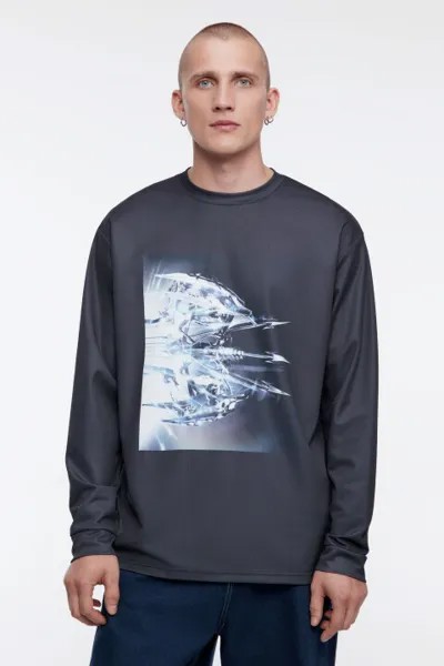 Лонгслив oversize с реалистичным принтом