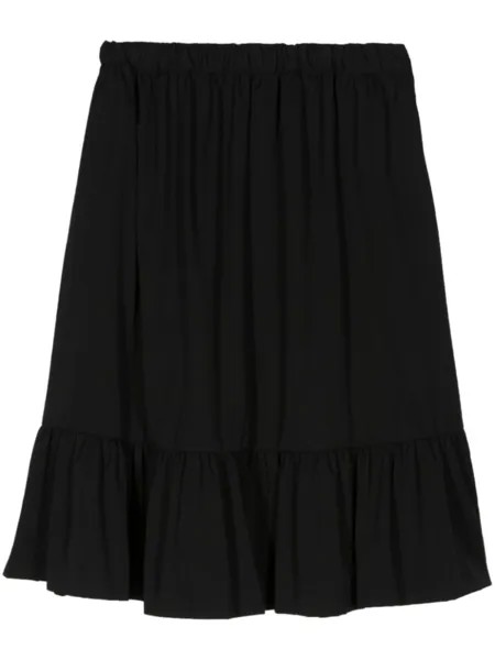 Юбка миди из шерсти с рюшами Comme Des Garçons Girl, черный
