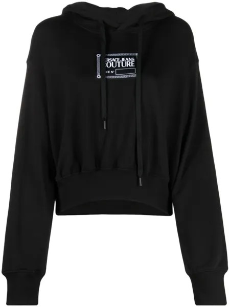 Versace Jeans Couture худи с кулиской и логотипом, черный