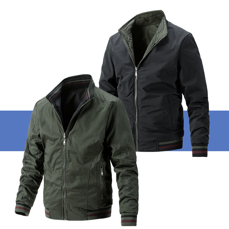 2022 Stylish Mature Male Jacket Cotton Wash New Luxury Stand Collar Men's Casual Coat Autumn Aesthetic Clothes Cool