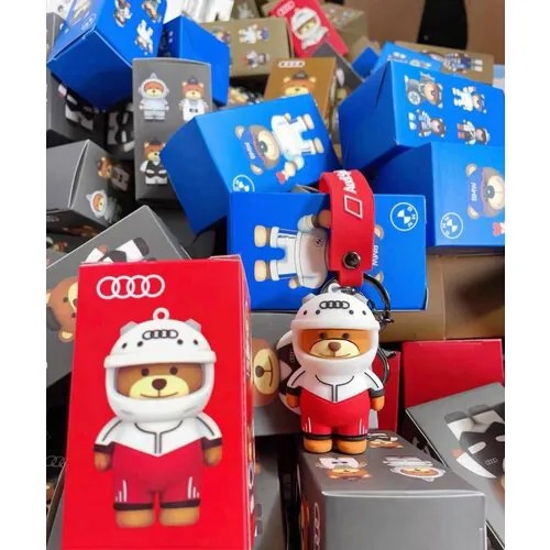 Брелок, Audi, белый, красный, коричневый