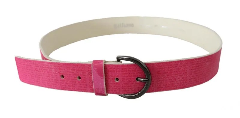 GALLIANO Ремень Розовый кожаный с буквенным логотипом и круглой пряжкой на талии s. 100 см / 4