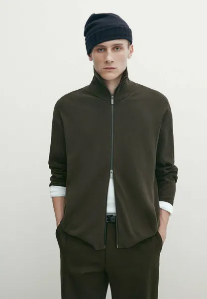 Кардиган With A Mock Neck Massimo Dutti, цвет dark grey