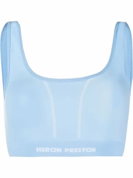 Heron Preston укороченный топ с логотипом, синий