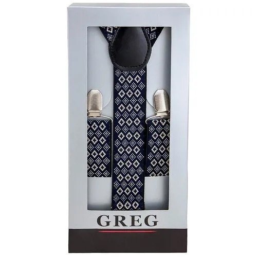 Подтяжки GREG, подарочная упаковка, для мужчин, синий