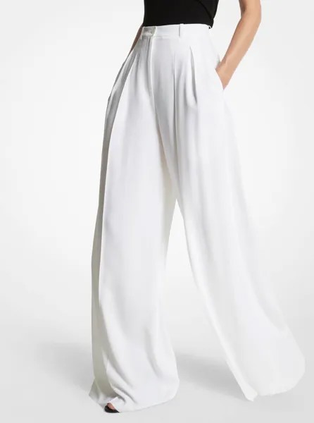 Брюки Michael Kors Double Crepe Sable Wide-Leg, белый