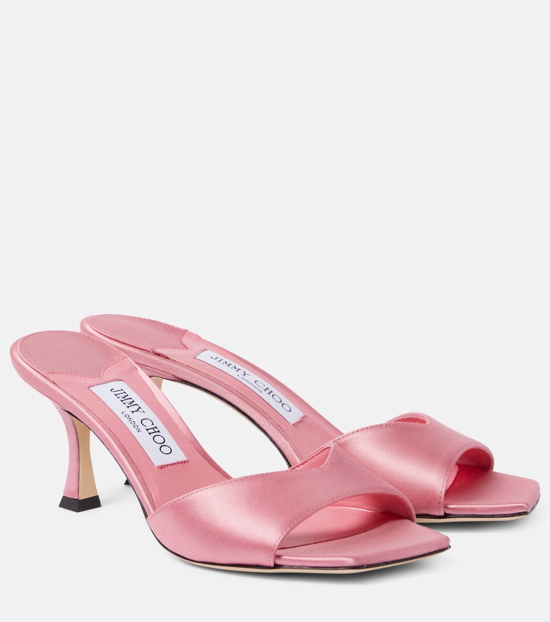 Атласные туфли-мофели Skye 70 Jimmy Choo, розовый