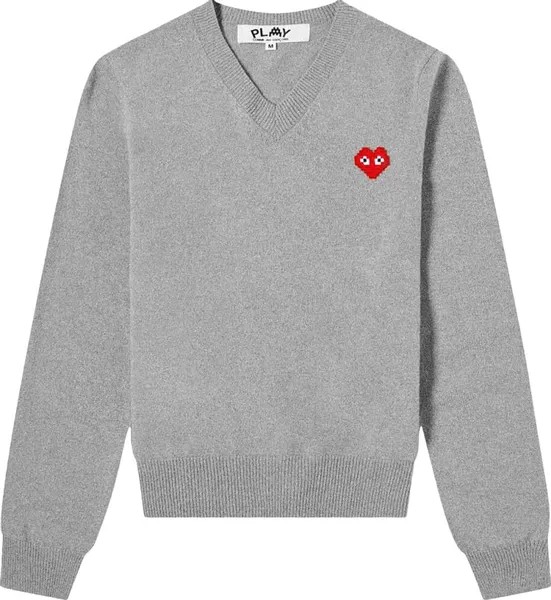 Свитер Comme des Garçons PLAY V-Neck 'Light Grey', серый