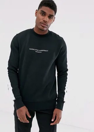 Джемпер с полосами на рукавах WESC Miles-Черный